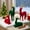 【4 PCS Elk】Green&Red, variant on Christmas Elk Decoration Set – Includes Standing and Lying Flocked Elks, Perfect Tabletop Holiday Décor