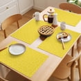 thumbnail image 5 of White Diamond Lattice Placemats Set of 4 Yellow Retro Plaid Texture Heat Insulation Washable Place Mats, Non-Slip Table Mats for Dining Table Party Kitchen Decor,13x19 Inch, 5 of 9