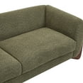 thumbnail image 5 of GDF Studio Nate Boucle Upholstery 3-seater Sofa, Rounded Design with Solid Wood Wedge Legs, Plush Cushions, Olive Green, 5 of 9