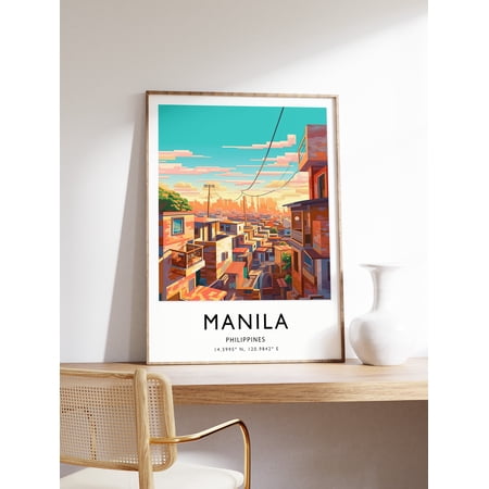 POSTER Manila Travel Print, Philippines Travel Poster, Filipino Travel Print, Travel Art, Travel Poster, Colourful Travel Print, Travel Art-UNFRAMED