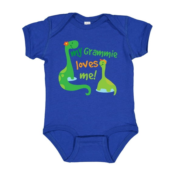 Inktastic My Grammie Loves Me Grandson Dinosaur Boys Baby Bodysuit