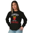 thumbnail image 4 of Exercise You Said Extra Fries Foodie Plus Size Long Sleeve Graphic Tee Shirt Brisco Brands 2X, 4 of 5