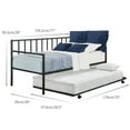 thumbnail image 3 of Gymax Twin Trundle DayBed w/ 4 Casters Mattress Platform Bed Sofa, 3 of 10