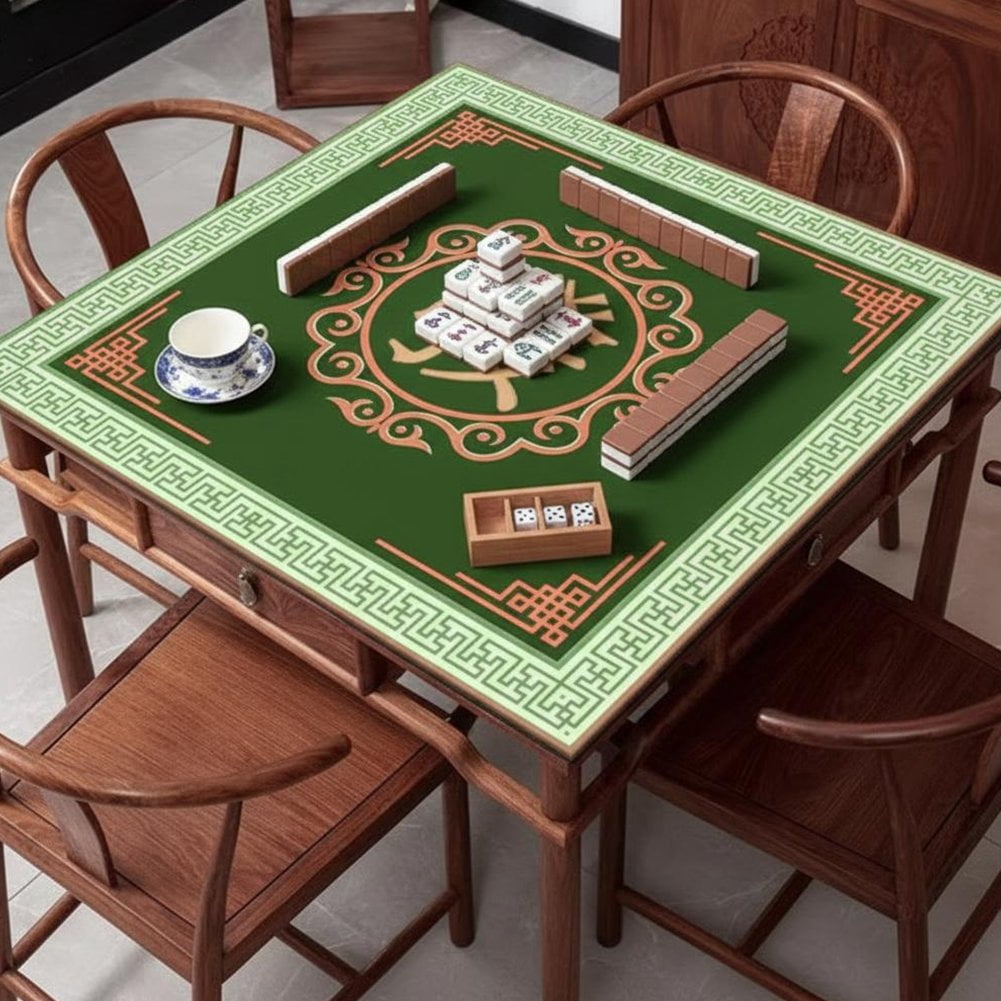 Slccxzc Mahjong Mat, Anti Slip and Noise Reduction Mahjong Table Cover Portable Game Mat for Mahjong, Poker, Card, Board & Tile Games