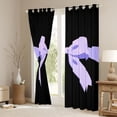 thumbnail image 3 of Feelyou Princess Bow-tie Print Black Out Curtains, Dreamy Purple Ribbon Bow Curtains Pack of 2 (42x63 Each), Chic Fashion Style Bedroom Curtains, Blackout Curtains Bedroom Decor, 3 of 6