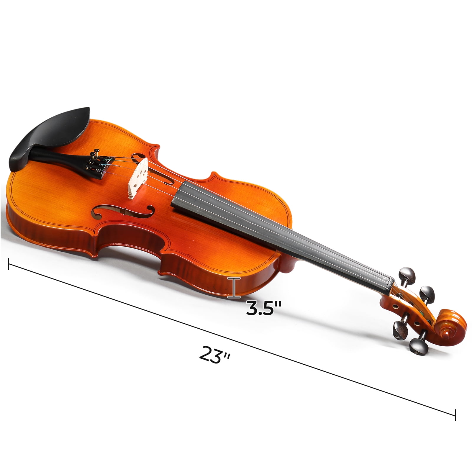 4/4 Acoustic Matte Tiger Stripe Violin Set Includes Phonetic Symbols Sticker, Tuner, String Set, Shoulder Rest, Rosin, Bow