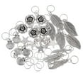 thumbnail image 2 of Conjunto de 35 piezas de anis de metal con colgante de flores hojas y estrellas Jinwen anillos de trenza de pelo de mujer a granel, 2 of 7