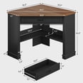 Farmhouse Corner Desk for Small Spaces, Small Computer Desk with Drawer ...