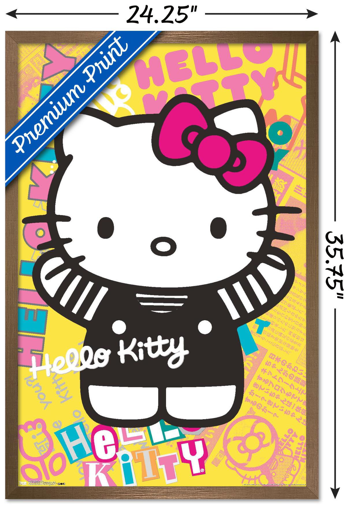 Hello Kitty - Colorful Wall Poster, 22.375 x 34, Framed