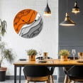 thumbnail image 4 of Wall Clock 12 Inch Orange Gray Beach Abstract Gradient Round Silent Decorative Wall Clocks Battery Operated for Living Room Bedroom Kitchen Classroom Decor, Modern Geometric Lines,Large, 4 of 7