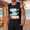 thumbnail image 3 of Beach Tank Tops for Men Sun Salt Sand Graphic Casual Crewneck Sleeveless Shirt Hawaii Tropical Vacation Tops, 3 of 5