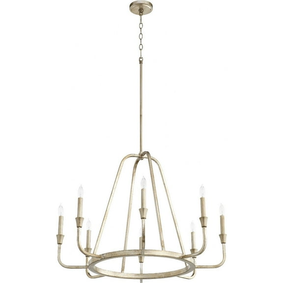 6314-8-60 Quorum Lighting Marquee - 8 Light Chandelier In Traditional Style-23.5 Inches Tall and 32 Inches Wide-Aged Silver Leaf Finish