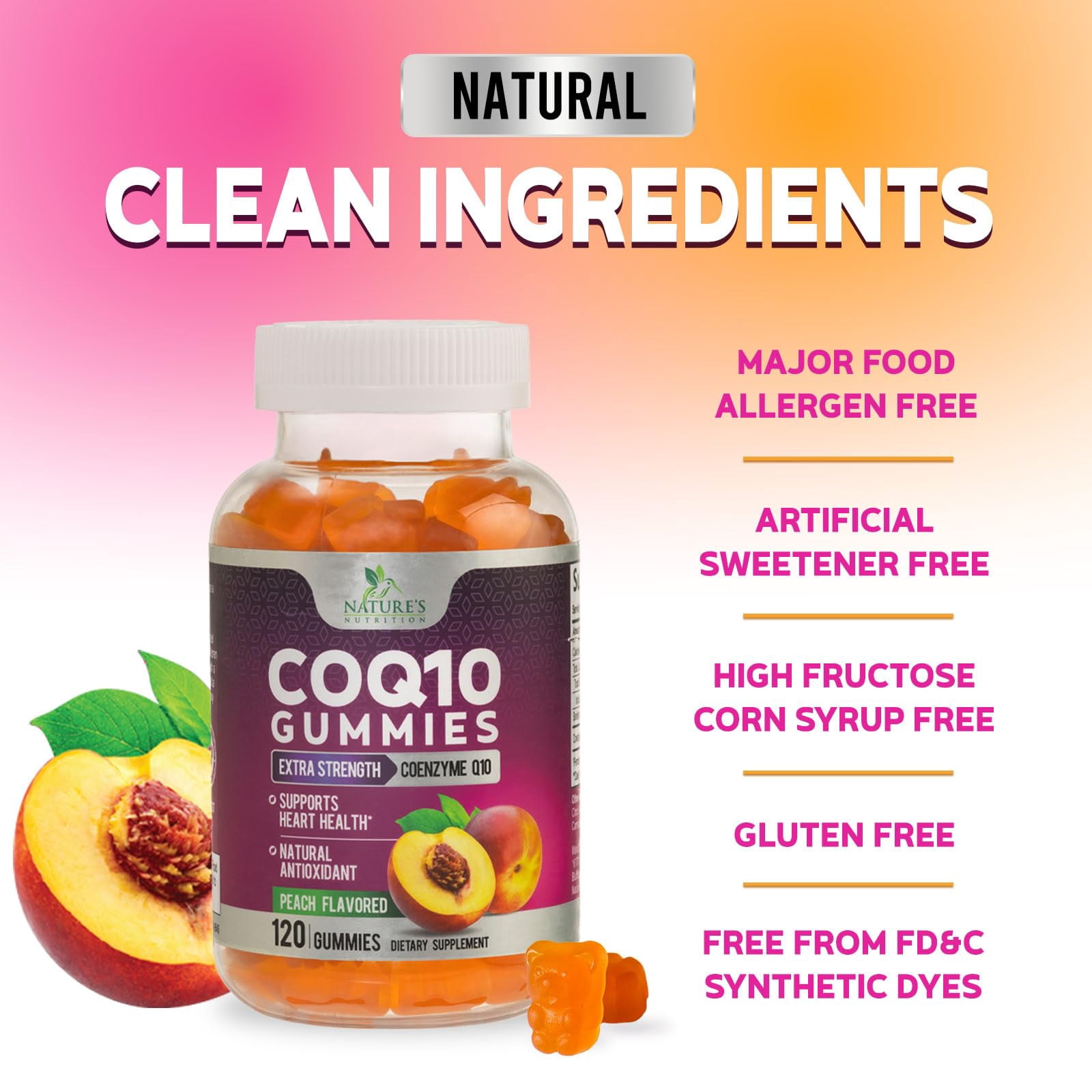 CoQ10 Gummies - Coenzyme Q10 100mg Per Serving - 3X Strength, High Absorption, Antioxidant Supplements for Heart Health Support & Energy Production, Ultra Coq 10 Vitamins Supplement - 120 Gummies
