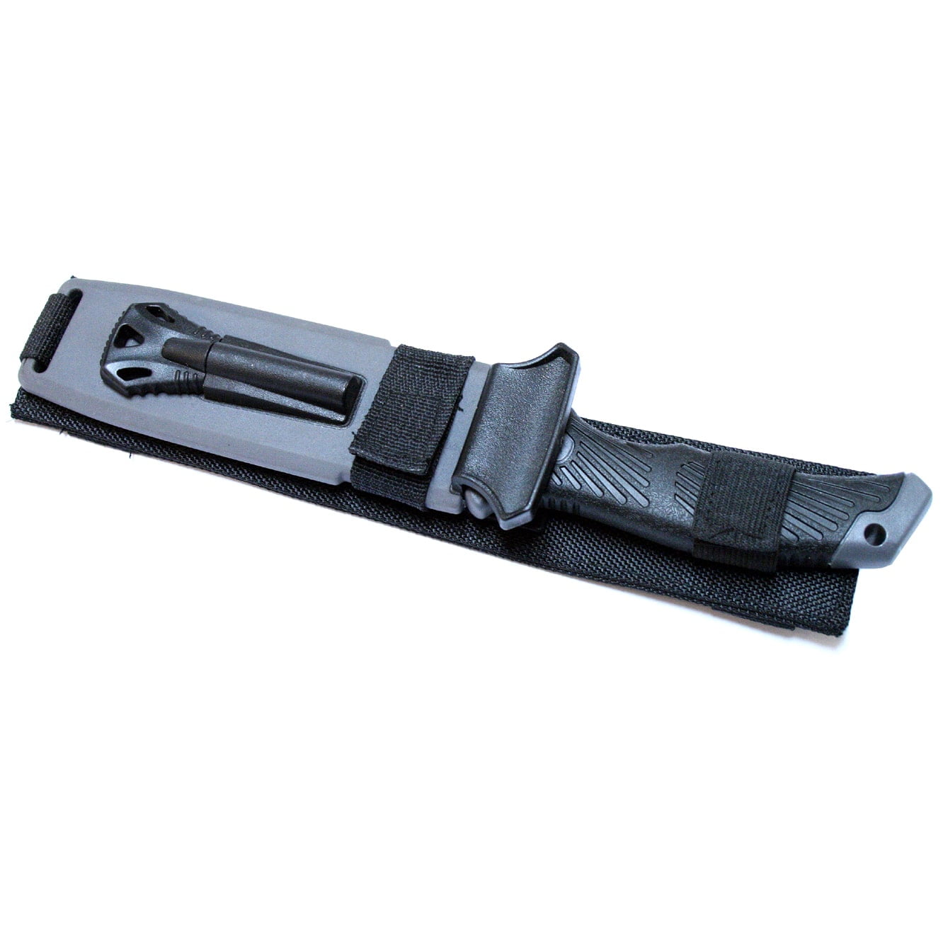 11" Black Survival II Knife With Blade Sharpener, Fire Starter  Sheath