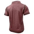 thumbnail image 5 of Wyobums Men's Sport Shirts Short Sleeve Buttons Up T Shirt Quick Dry Turndown Collar Work Shirts Blouse C-Burgundy, 5 of 6