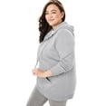 thumbnail image 3 of Woman Within Plus Size Better Fleece Zip-Front Hoodie Long Oversized Sweatshirt, 3 of 6