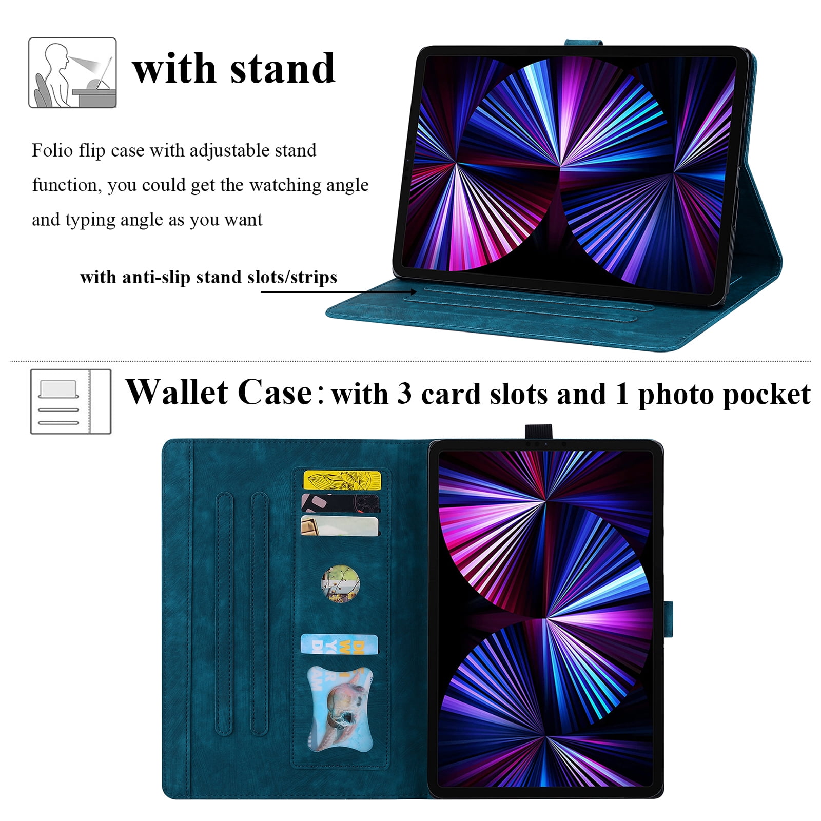 Allytechgroup Flip Case for Apple iPad (A16) 11th Gen 11" 2025/ iPad 10th Gen 10.9" 2022, Stylish Blossom PU Leather Auto Sleep Wake Protective Pencil Holder Shockproof Case for iPad 11/ iPad 10,Green