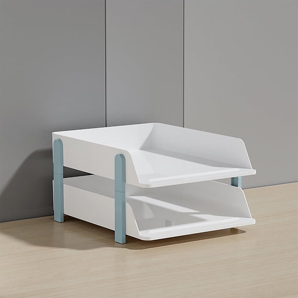 Organizador de papel para escritorio, 8,66 x 10,23 x 13,26 pulgadas, 2 niveles, organizador de archivos y clasificador de papel, soporte para documentos de escritorio, para el hogar, la oficina y la