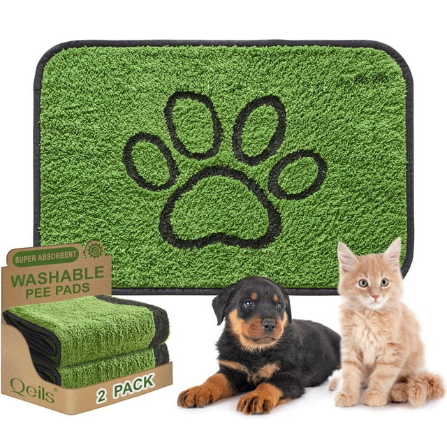 Paquete de 2 almohadillas reutilizables para orinar para perros, lavables, 61 x 91 cm