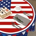 thumbnail image 3 of 4th of July Tablecloth Round 60 Inch Blue Patriotic American Flag Decorative Table Cloth Independence Day Outdoor Table Cover for Dining Kitchen Holiday Party Picnic Home Memorial Day Decoration, 3 of 6