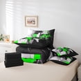 thumbnail image 6 of Homewish Green Modern Abstract 7-Piece Twin Bedding,Aesthetic Artwork Bedding Comforter Set,Black Reversible, 6 of 8