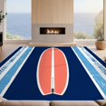 thumbnail image 2 of Design&I 5'x7' Ultra Soft Area Rug, Surfboard Vintage Longboard Wave Border Stripe Aesthetics Surf None Fluffy Washable Non Shedding for Bedroom Living Room Home Office, 2 of 7