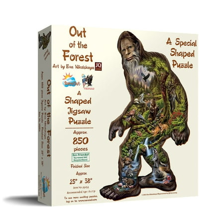 Out of the Forest Bigfoot Jigsaw Puzzle by SunsOut 850 Piece Special Shape for Adults