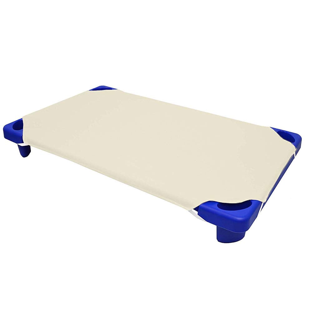 Standard Size Daycare/Pre-School Cot Sheet - Corner Elastic Loops Daycare Sheet - Children’s Naptime Cot Sheet - Breathable 100% Egyptian Cotton Nap Sheet for Boys/Girls (Ivory, 23"x52" - Pack of 2)