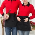 thumbnail image 2 of Men Women Kitchen Restaurant Waist Apron Solid Color Half Short Apron Adjusted f, 2 of 19