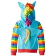 thumbnail image 2 of Kid Girls Little Pony Rainbow Dash Hoodies Baby Girls Sweatshirts Coat, 2 of 4