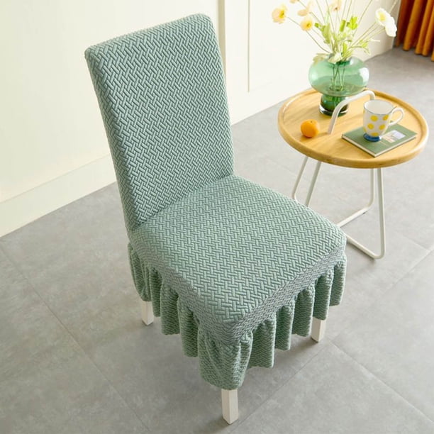 Funda de Silla de Casa con Falda Corta, Respaldo Integrado, Funda Universal para Taburete, Funda de Asiento, Funda Elástica para Mesa y Silla.