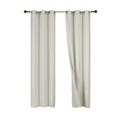 thumbnail image 2 of Gorgeous Home Linen 2‑Panel Blackout Thermal Window Curtains, Bronze Grommet Top, Ivory, 108 in Extra Long Adam Home Décor, 2 of 5