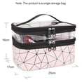 thumbnail image 2 of 1PCs Double Layer Makeup Bag Box, Lattice Portable, Women's Makeup Master, Multifunctional Storage, Washing, and Makeup - pink, 2 of 6