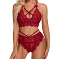 thumbnail image 4 of Conjunto de ropa interior para mujer, conjunto de sujetador y bragas de encaje, ropa interior con cordones, conjunto de ropa interior Sexy con abertura de encaje para mujer, 4 of 5