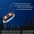 thumbnail image 2 of Gem Stone King 925 Silver and 10K Yellow Gold Red Garnet and Pink Lab Grown Diamond Wedding-Bands Ring for Women | 1.61 Cttw | Round 4MM | Gemstone January Birthstone | Size 6, 2 of 6