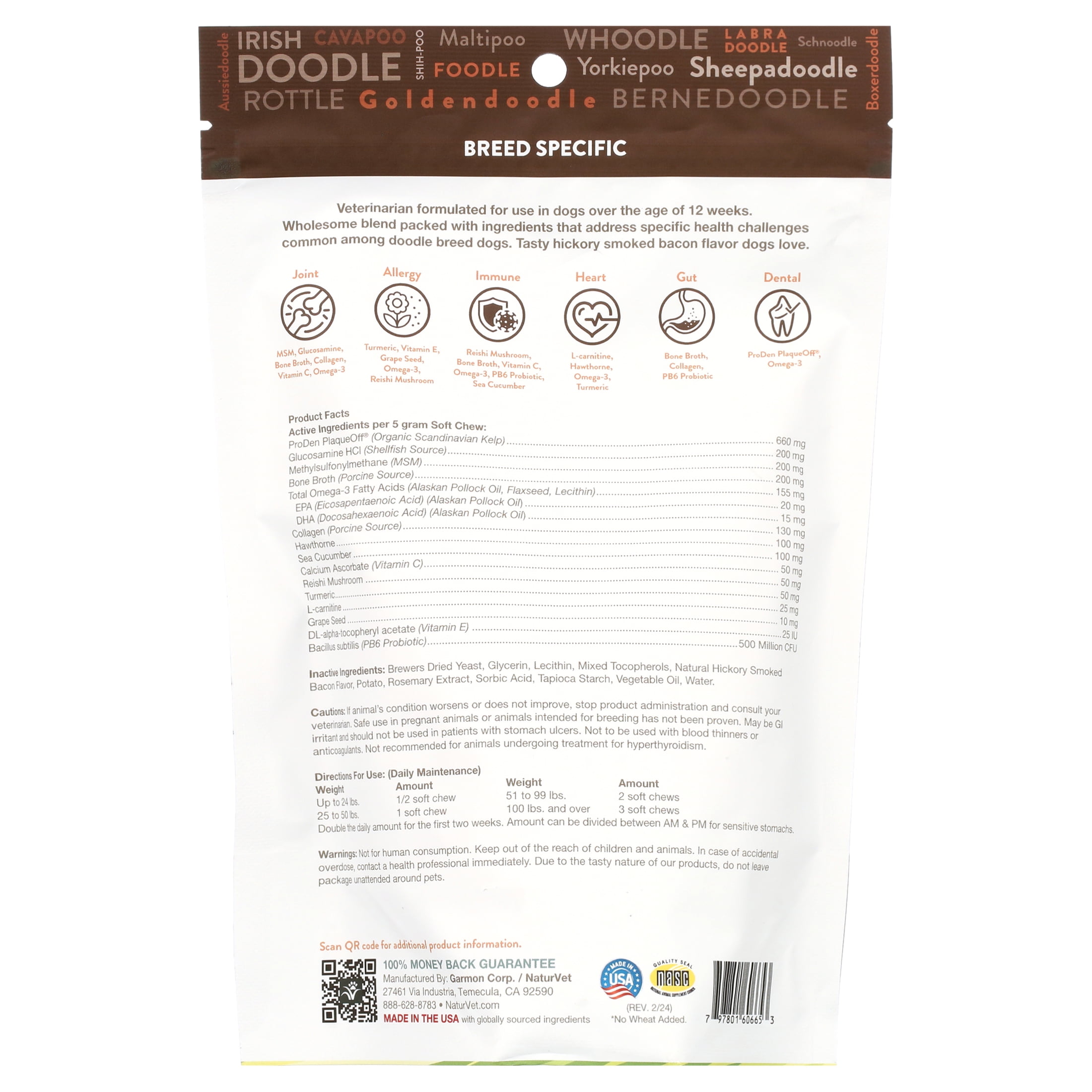NaturVet Breed Specific "Doodle Dog" Soft Chew Supplements