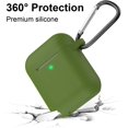 thumbnail image 3 of AirPods Case, Full Protective Silicone AirPods Accessories Cover Compatible with AirPods 1&2 Wireless and Wired Charging Case(Front LED Visible),Olive Green, 3 of 8