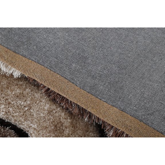 MDA Home Mateos Shag Brown/Cream Geometric Polyester Area Rug - 5' x 7'