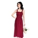 thumbnail image 3 of Vestido midi plisado sin mangas de color sólido de cintura alta vestido informal, rojo vino, L Yuarrent AP001458-06B, 3 of 7