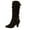 Black, variant on FRSASU Women Boots ,Women'S Middle Heel Belt Buckle Round Head Suede Solid Color High Boots Winter