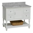 thumbnail image 4 of Beverly 42" Bathroom Vanity with White Cabinet and Carrara Marble Top, 4 of 6