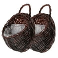 thumbnail image 4 of LOLIPPYY Set of 2 Woven Wall Flower Baskets Natural Wicker Hanging Farmhouse Decor Entrance, 4 of 8