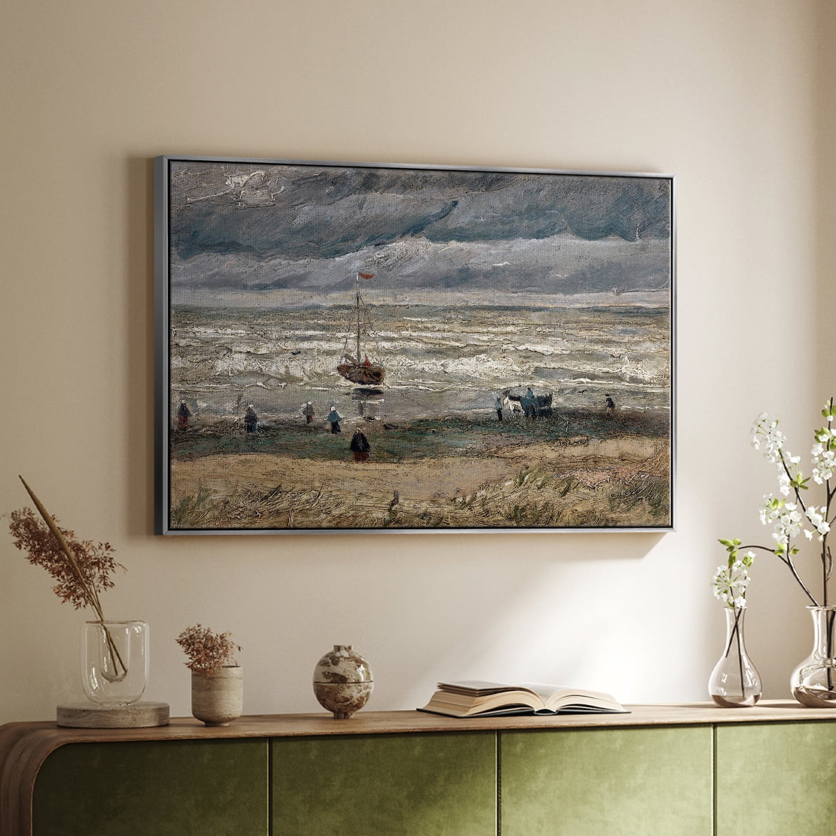 Vintage Landscape-CXXVII By Wexford Home Framed in Silver Wood Gallery Wrapped Canvas 27 in. x 41 in.