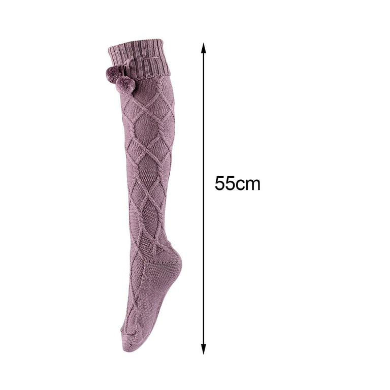 Women's Knee High Socks, Combed Cotton Non-Slip, Stretch, Stripe, Soft, Non  See Through 
