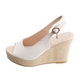 thumbnail image 7 of Platform Wedge Sandals for Women Comfortable Ankle Strap High Heel Wedges Fashion Leather Peep Toe Summer Dress Shoes Beige Size 8, 7 of 7
