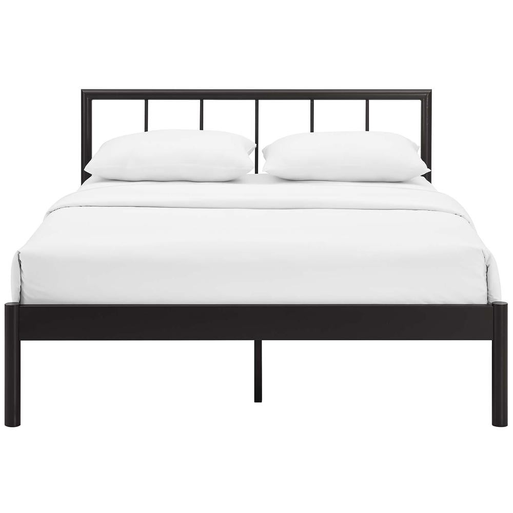 Modway Gwen Powder Coated Sturdy Steel Full Bed Frame in Brown