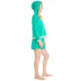 thumbnail image 3 of Ocean Pacific Women's Sunset Chasers Hoodie and Shorts Pajama Set, Green, Large, 3 of 6