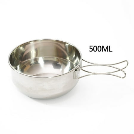 

Outdoor Stainless Steel Folding Bowl Multi-Function Camping Cooking Tableware