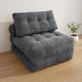 thumbnail image 6 of Oak and Birch Boneless Folding Sofa Bed, Convertible Floor Futon Chaise Lounge & Sleeper Bed, Shredded Foam Floor Couch for Living Room, Bedroom, Kids Room, Apartment, Chenille, Dark Gray, 6 of 9