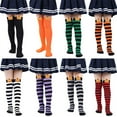 thumbnail image 4 of Baywell Halloween Long Striped Knee High Socks Halloween Christmas Holiday Gift Cosplay Costume for Kids Girls 7-12Y, 4 of 4